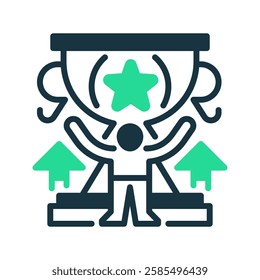 Achievement line icon. Universal creative premium symbol. Vector sign icon logo template. Vector illustration