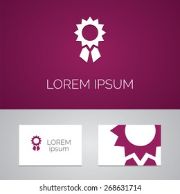 achievement logo template icon design elements with business card  