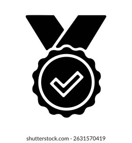 Achievement medal icon vector success award winner quality guarantee best choice approved verified badge symbol graphic design element