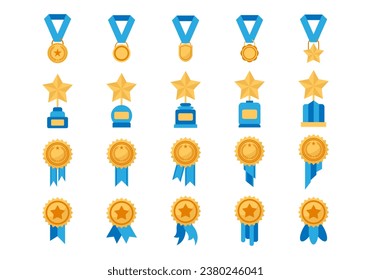 Achievement Medal Illustration Element Set