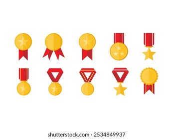 Achievement Medal Illustration Element Set