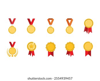 Achievement Medal Illustration Element Set