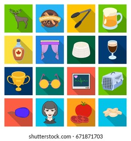 achievement, medicine, nature and other web icon in flat style. restaurant, trade, business, icons in set collection.