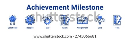 Achievement Milestone icon banner and collection