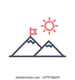 Achievement, mission, objective, strategy icon vector image. Can also be used for banking and finance. Suitable for use on web apps, mobile apps and print media.