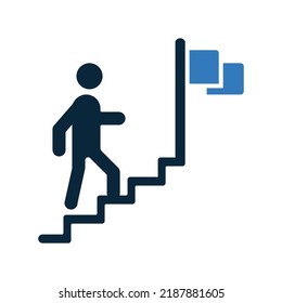 Achievement, motivated icon. Simple editable vector illustration.