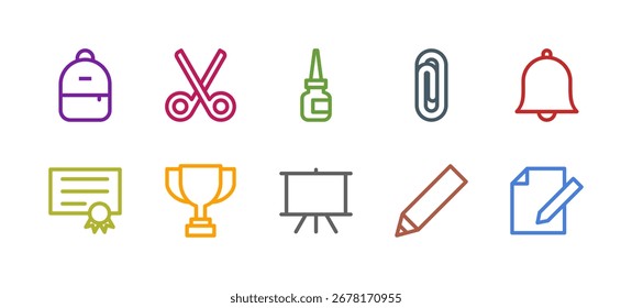 Leistung und Motivation Icon Set Flatfarbig Vollständig Linie Fett Linie Vektor Kollektion