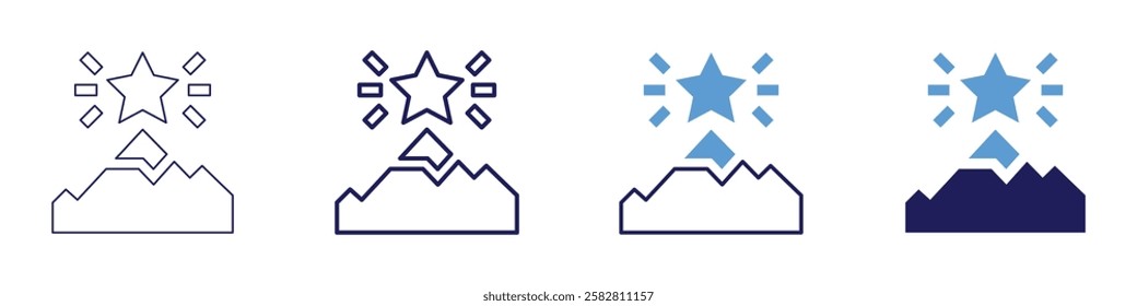 Achievement obstacles icon in 4 different styles. Thin Line, Line, Bold Line, Duotone. Duotone style. Editable stroke.