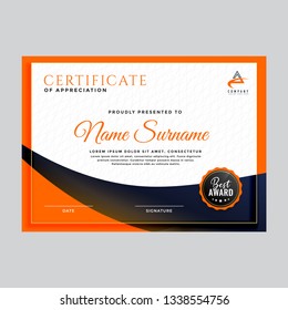 Achievement Orange Certificate
