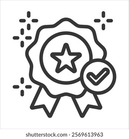 Achievement Outline Icon Vector Illustration