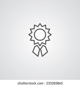 achievement outline thin symbol, dark on white background, logo editable, creative template 