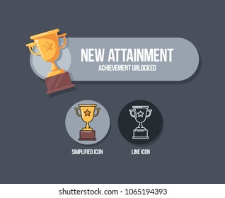 Achievement panel design. Attainment banner concept with