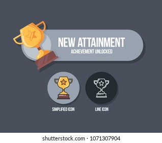 Achievement panel design. Attainment banner concept with