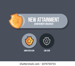 Achievement panel design. Attainment banner concept with