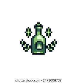 Achievement pixel art icon, emblem, design winery logo, web, mobile app. Game tournament.  8-bit. Game assets. Isolated abstract vector illustration.