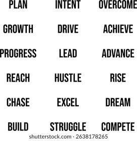 Achievement and Progress Motivational Word Set