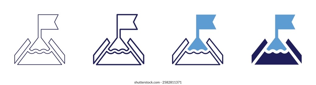Achievement recognition icon in 4 different styles. Thin Line, Line, Bold Line, Duotone. Duotone style. Editable stroke.