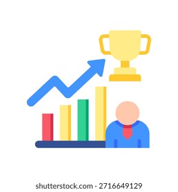 Ilustración vectorial plana del icono de recompensa de logro