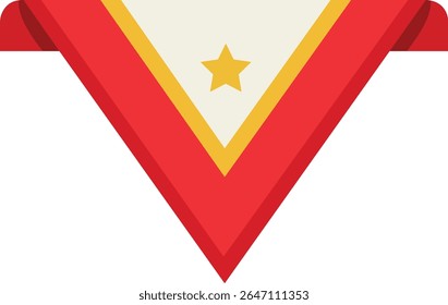 Achievement Ribbon Banner with Star – Flat Vector Reward Icon