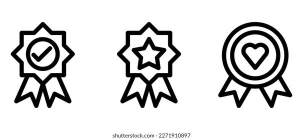achievement ribbon icon or logo isolated sign symbol vector illustration - high quality black style vector icons