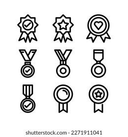 achievement ribbon icon or logo isolated sign symbol vector illustration - high quality black style vector icons