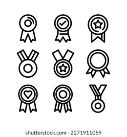 achievement ribbon icon or logo isolated sign symbol vector illustration - high quality black style vector icons