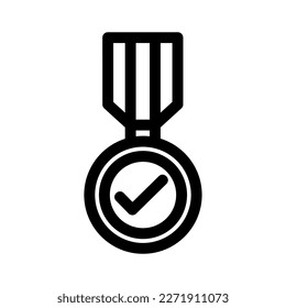 achievement ribbon icon or logo isolated sign symbol vector illustration - high quality black style vector icons