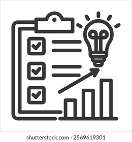 Achievement Test Outline Icon Vector Illustration