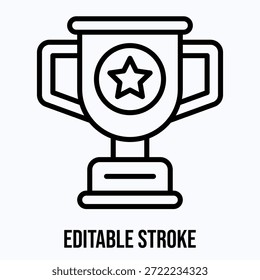 Achievement Trophy Award Isolated Vector Lineal Style Icon Editable Stroke