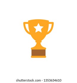 Achievement, Trophy, Champion flat icon. Editable vector 64x64 Pixel. 