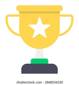 
Achievement trophy icon design, winning cup in editable style 
