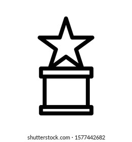 Achievement Trophy Vector Thin Line Icon Stock Vector (Royalty Free ...