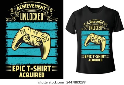 Logro Desbloqueado Camiseta épica Adquirido Diseño de Camiseta para Juegos Camiseta