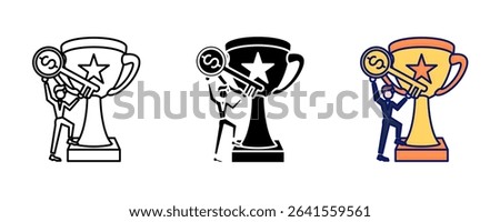 Achievement Unlocked icon represented by Achievement Unlocked icon Line, Filled, Color style.
