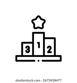 Achievement vector design of podium with medals, suitable for sports, competition, and winner themes