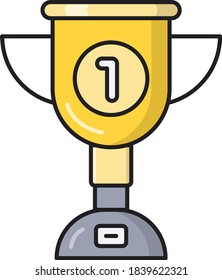 achievement vector flat color icon 