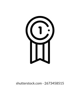 Ícone de vetor de conquista da medalha de primeiro lugar, adequado para vencedores, competidores e temas de sucesso