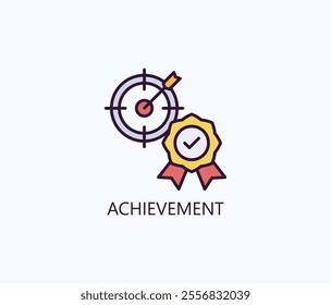 Achievement Vector, Icon Or Logo Sign Symbol Illustration