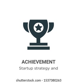 Achievement vector icon on white background. Flat vector achievement icon symbol sign from modern startup strategy and success collection for mobile concept and web apps design.