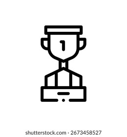 Logro Ilustración vectorial de la copa de trofeo con estrella, ideal para temas ganadores, exitosos y de premios