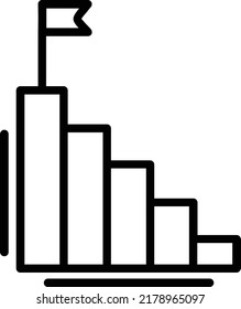 Diseño de iconos de línea del vector de logro