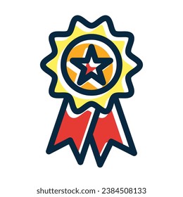 Achievement Vector Thick Line Filled Dark Colors Icons For Personal And Commercial Use.
