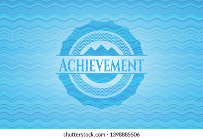 Achievement water emblem background. Vector Illustration. Detailed.
