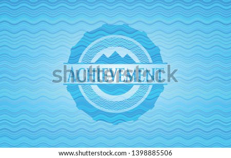 Achievement water emblem background. Vector Illustration. Detailed.