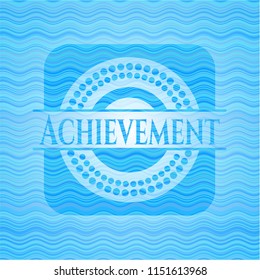 Achievement water representation emblem background.