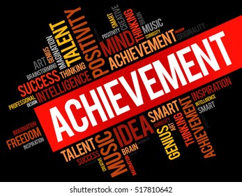 Achievement word cloud collage, creative business concept background