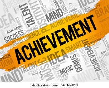 Achievement word cloud collage, creative business concept background