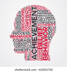 achievement word cloud head typography