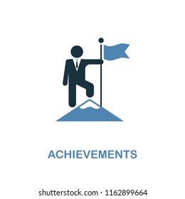 Achievements creative icon. Simple illustration. Achievements icon from human resources collection. Two colors element for web, apps, software, print.