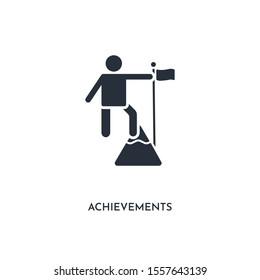 achievements icon. simple element illustration. isolated trendy filled achievements icon on white background. can be used for web, mobile, ui.